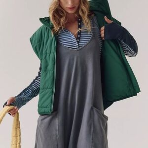 NWT Free People Hot Shot Onesie in Dark Gray XS